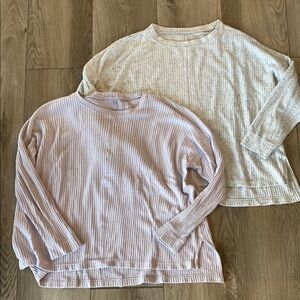 American Eagle Waffle Knit Long Sleeve Tops - Set of 2